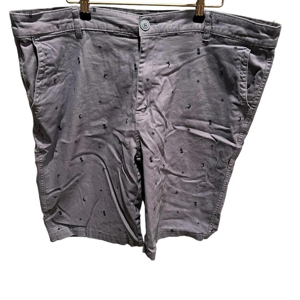 Company 81 Men's 38 Gray Flat Front Shorts Nautical‎ Print Casual